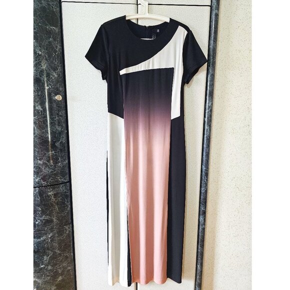 Women's Maxi Dress, Classic Style Short Sleeve With Slit, LABEL by 5 12, Size 10 - Picture 1 of 7